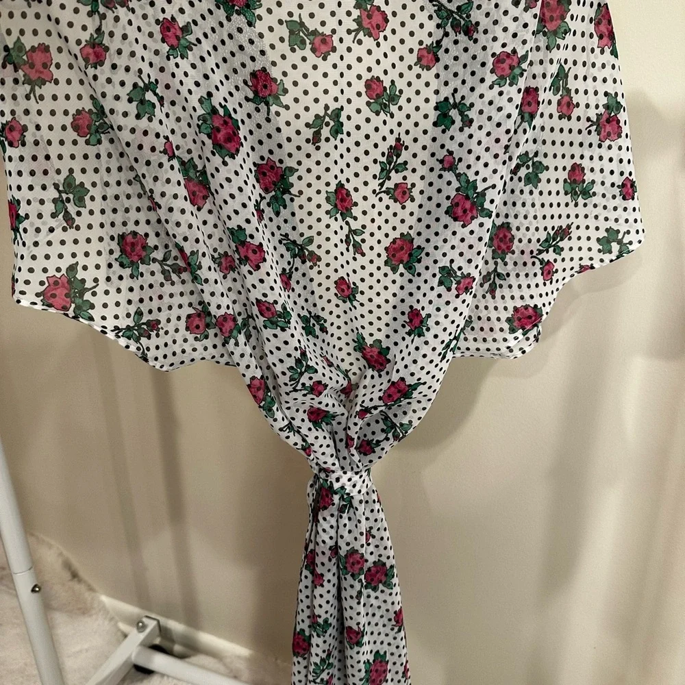 In Bloom Floral and Polka Dot Kimono Robe-no tag but never was used - Picture 5 of 5